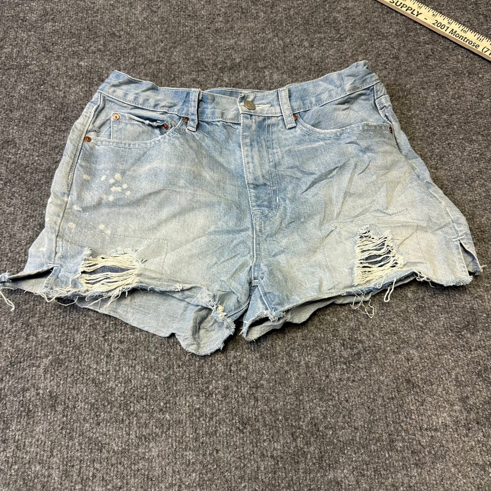 Gap Denim Shorts Womens Size 28 Light Wash High Rise Cut-Off Distressed Ripped